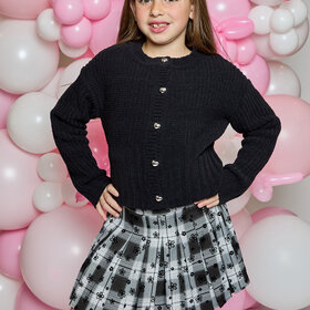 Design History Black Heart Button Cardigan