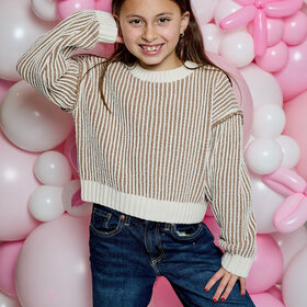 Design History Tan Stripe Sweater