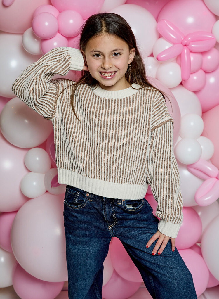 Design History Tan Stripe Sweater