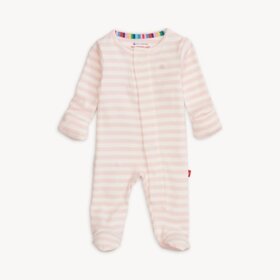 Magnetic  Me PINK STRIPE ORGANIC COTTON FOOTIE