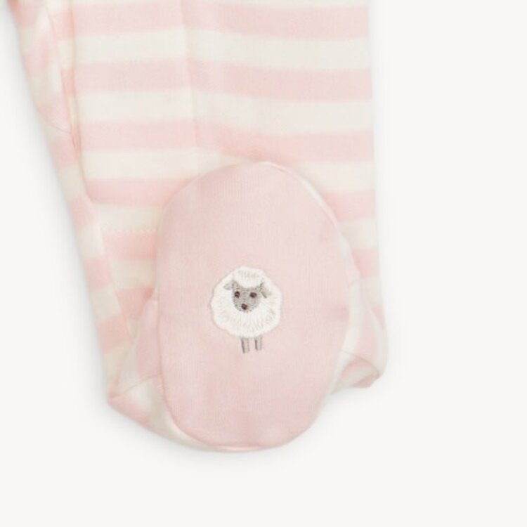Magnetic  Me PINK STRIPE ORGANIC COTTON FOOTIE