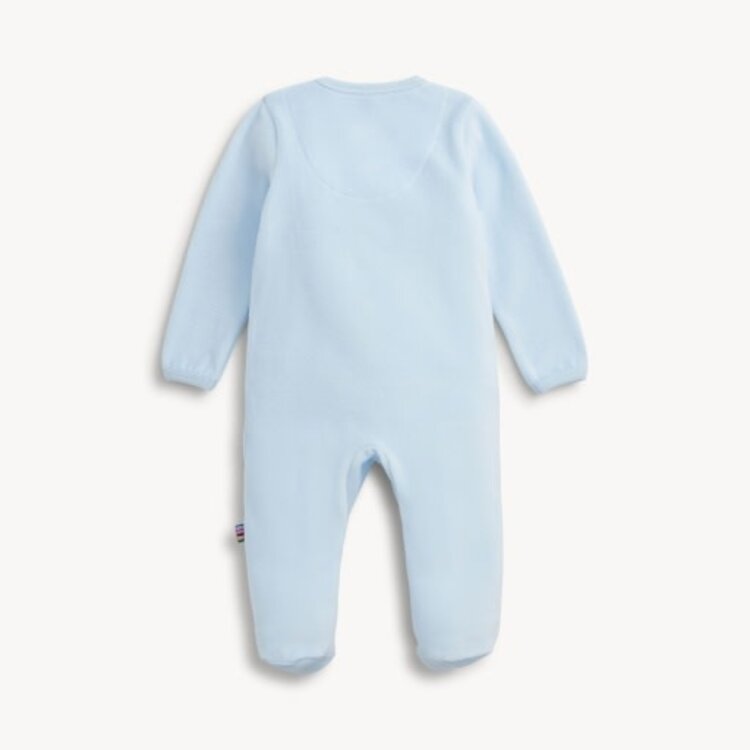 Magnetic  Me EMBROIDERY DOGS BLUE VELOUR FOOTIE