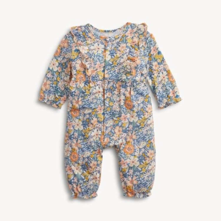 Magnetic  Me FLORA MODAL BABY GIRLS L/S RUFFLE ROMPER
