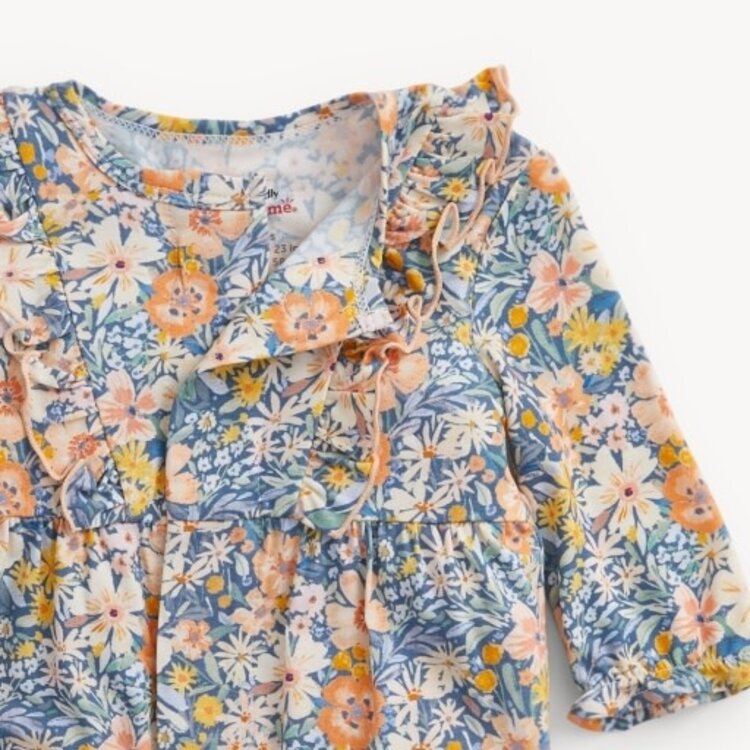 Magnetic  Me FLORA MODAL BABY GIRLS L/S RUFFLE ROMPER