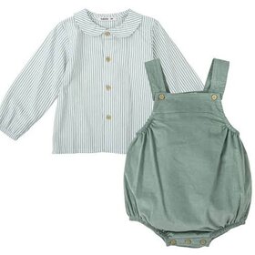 Babidu Green Stripe Corduroy Bubble Set
