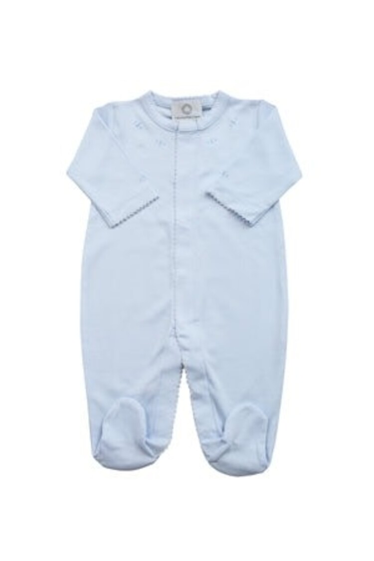 Proper Peony Blue Pima Footie