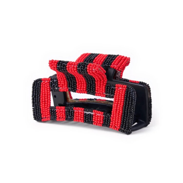 Ink + Alloy Gameday Stripe Beaded Hair Claw