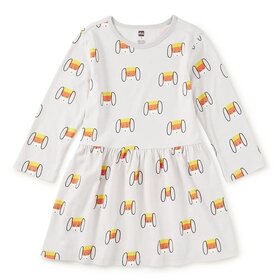 Tea Collection Candy Corn Dog LS Skirted Dress