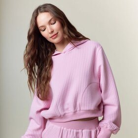 Peach Love Candy Pink Waffle Hoodie