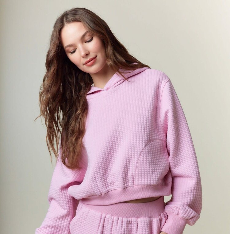 Peach Love Candy Pink Waffle Hoodie