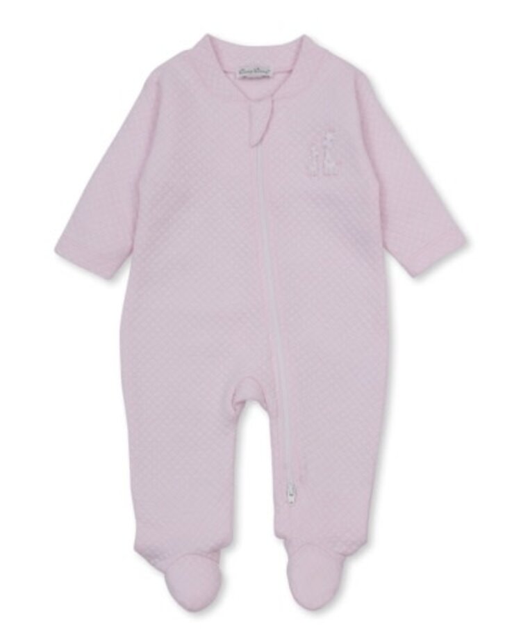 Kissy Kissy jacquard footie w/ zip
