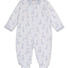Kissy Kissy Blue Just Giraffes Zip Footie