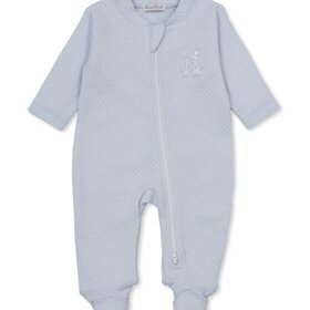 Kissy Kissy Blue Giraffe Emb Jacquard Zip Footie