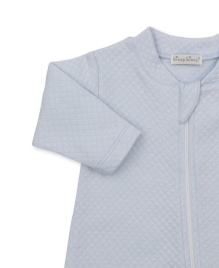 Kissy Kissy jacquard footie w/ zip