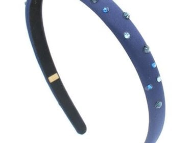 Bari Lynn Crystalized thin Satin Headband