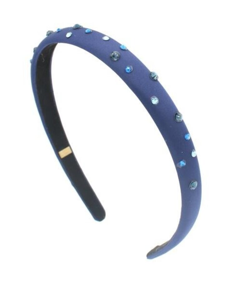 Bari Lynn Crystalized thin Satin Headband
