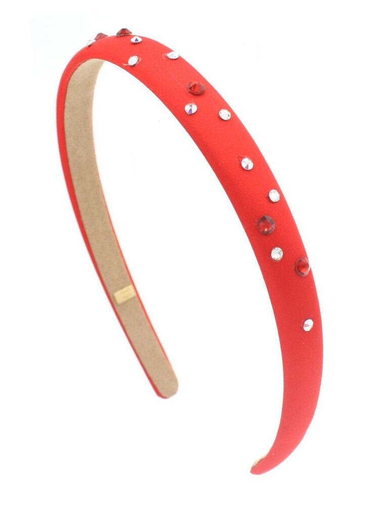 Bari Lynn Crystalized thin Satin Headband