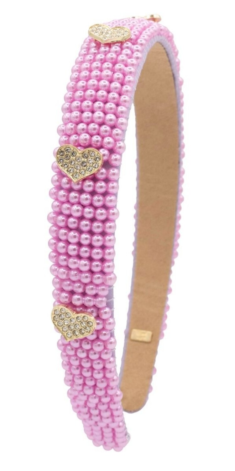 Bari Lynn Pearl Heaband With Charm