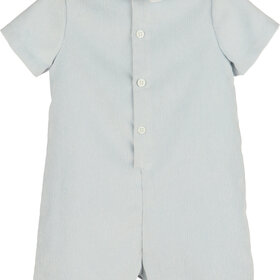 Luli&Me Blue Corduroy Boy Short Romper