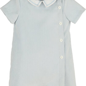Luli&Me Blue Corduroy Boy Short Romper