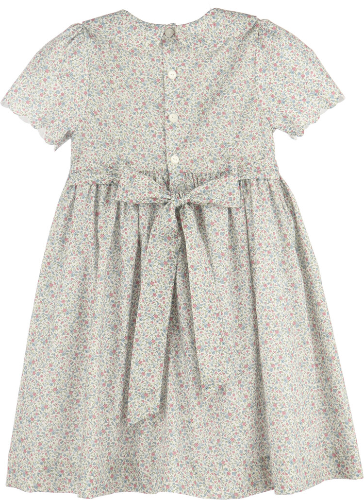 Luli&Me Blue Fall Blossom Smock Dress