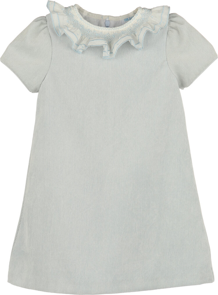 Luli&Me Blue Sweet Corduroy A-Line Dress