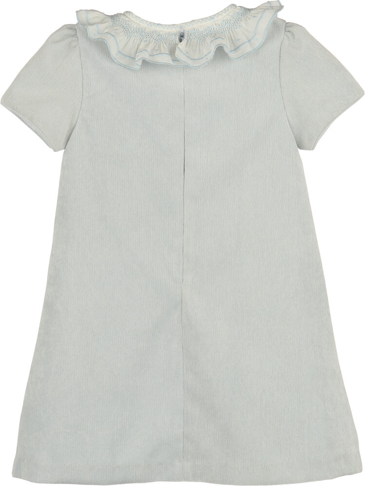 Luli&Me Blue Sweet Corduroy A-Line Dress