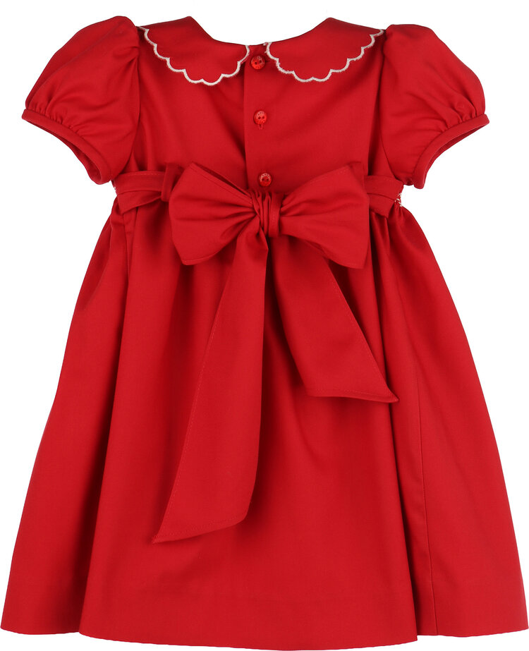 Luli&Me Red Classic Smocked Dress