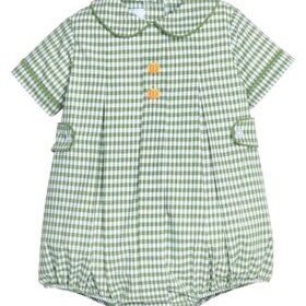 Little English Embroidered Nicholas Bubble - Pumpkin