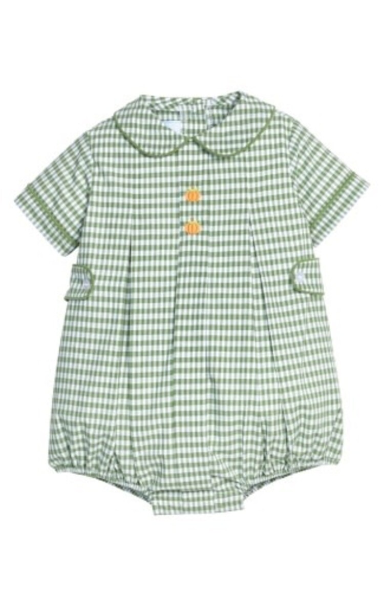 Little English Embroidered Nicholas Bubble - Pumpkin