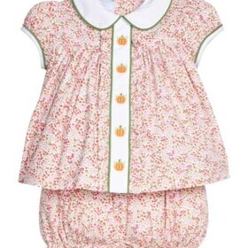 Little English Ruffled Sally Bloomer Set - Pumpkins