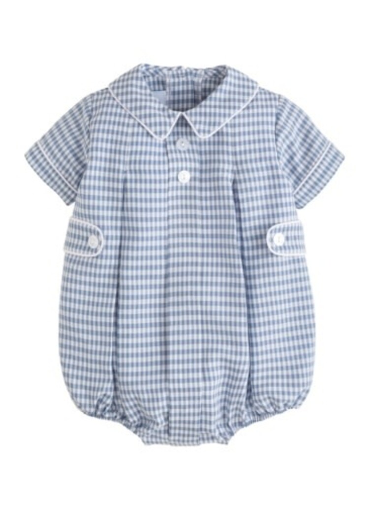 Little English Davant Bubble - Gray Blue Gingham