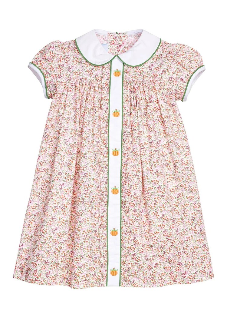 Little English Ruffled Sally Dress - Pumpkins