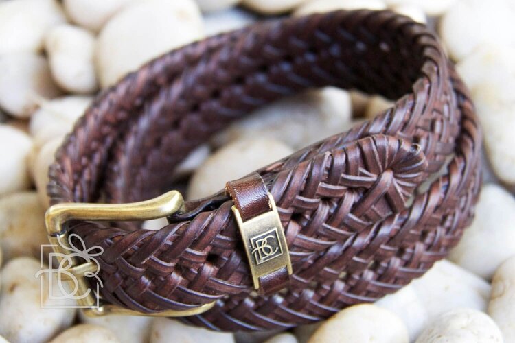Beyond Creations Brown Braided Leather Belt