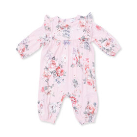 Angel Dear Painterly Rose Bouquet Ruff Romper