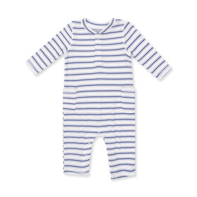 Angel Dear Vintage Stripe Blue Romper