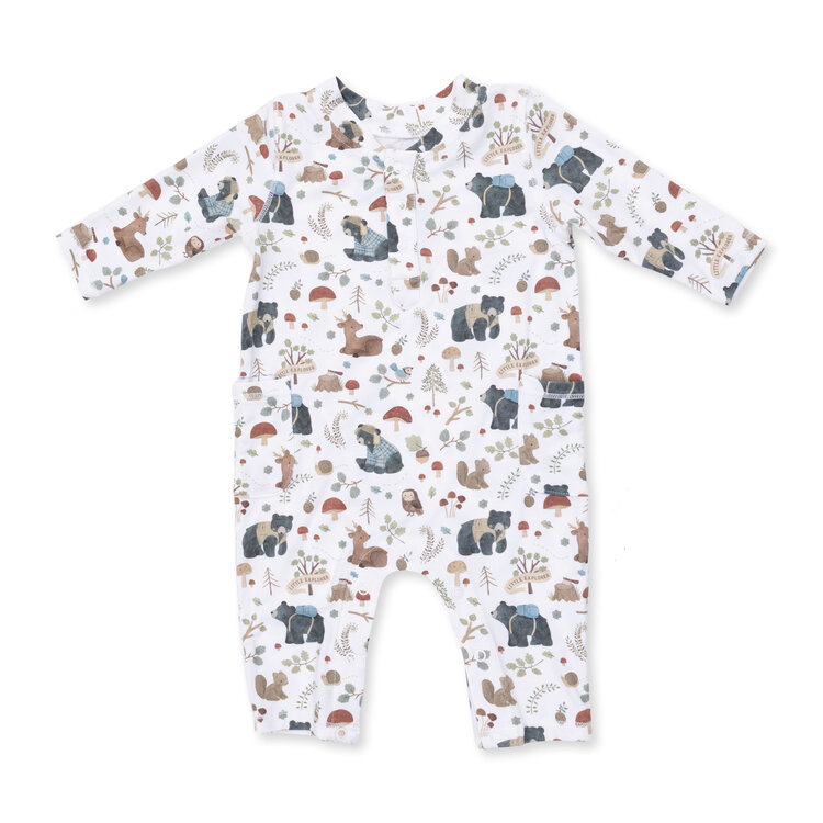 Angel Dear Woodland Animals Green Romper
