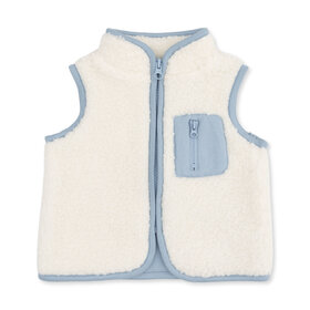 Angel Dear Sherpa Cream & Blue Zip Vest