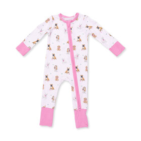 Angel Dear Bestie Dogs Pink Conv Romper