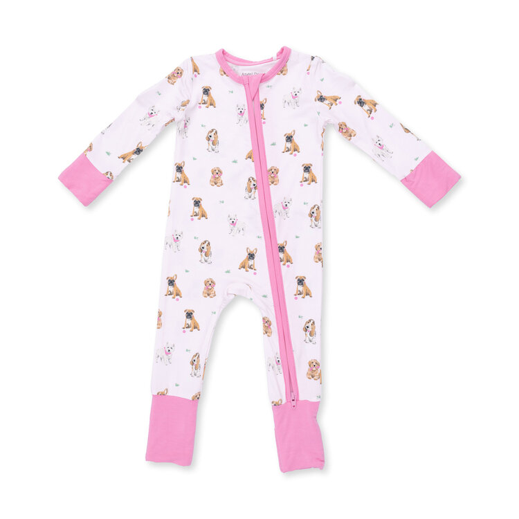 Angel Dear Bestie Dogs Pink Conv Romper