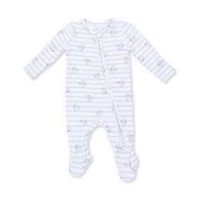 Angel Dear Airplane Stripe Zipper Footie