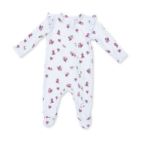 Angel Dear Anna Floral Stripe Zipper Footie