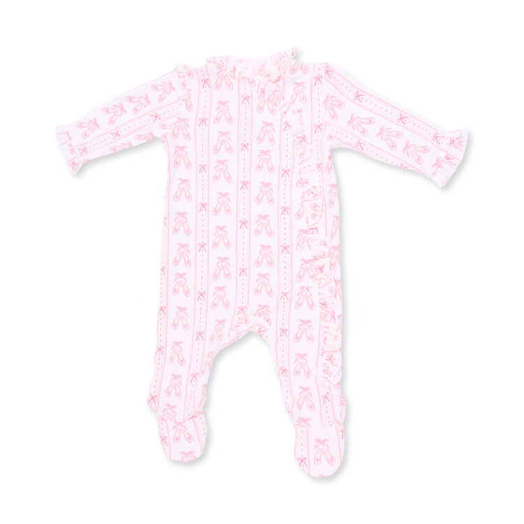 Angel Dear Ballet Shoes Ribbon Stripe Kimono Footie