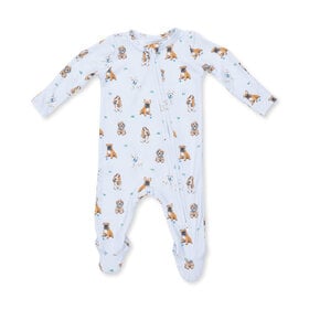Angel Dear Bestie Dogs Blue Zipper Footie