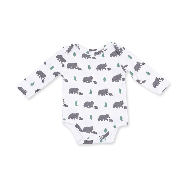 Angel Dear Black Bears Long Sleeve Bodysuit