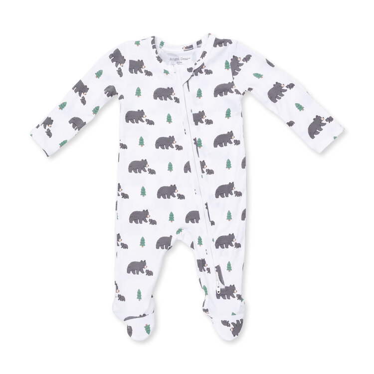 Angel Dear Black Bears Zipper Footie