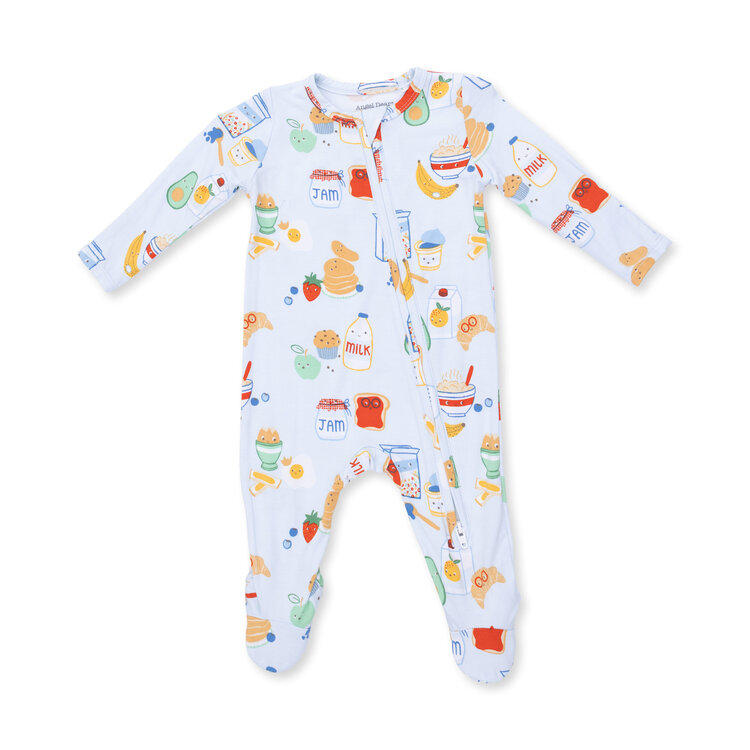 Angel Dear Breakfast Club Blue Zipper Footie