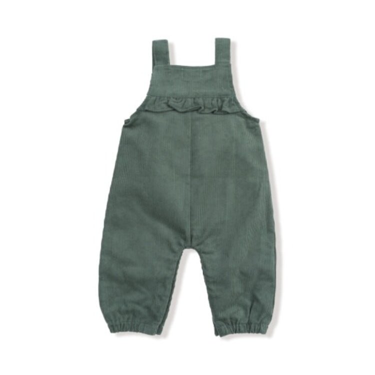 Angel Dear Dark Ivy Corduroy Ruffle Overall