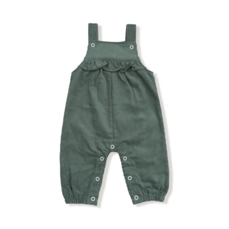 Angel Dear Dark Ivy Corduroy Ruffle Overall