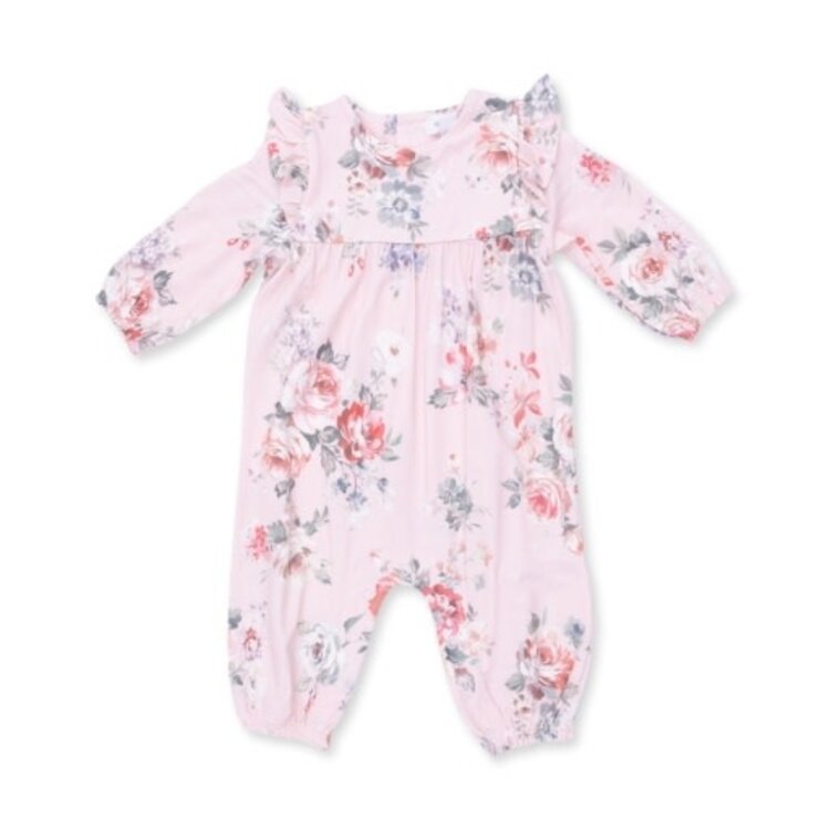 Angel Dear Painterly Rose Bouquet Ruff Romper